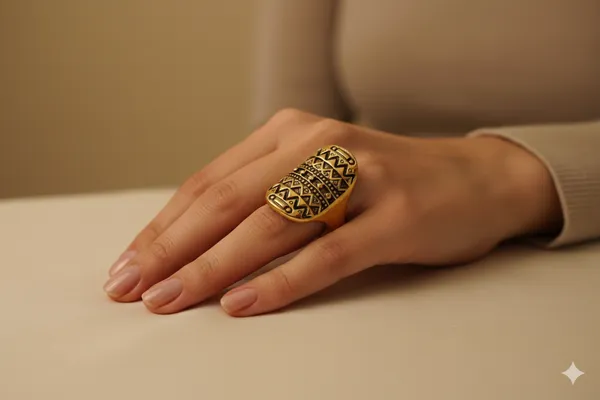 Antique_Gold_Nomad'S_Shield_Ring_For_Women